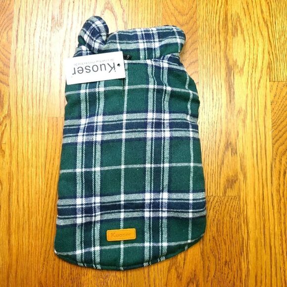 Kuoser Reversible Dog Vest Small NWT Green Plaid - Picture 1 of 11